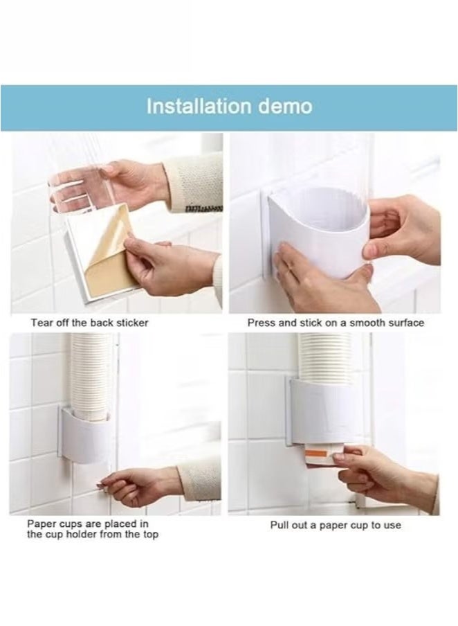 يا إلهي موزع أكواب مثبت على الحائط حامل أكواب مبرد مياه مناسب 3-5 أونصة أكواب صغيرة حامل أكواب من النوع للسحب للمنزل والحمام والمكتب والمستشفى - Image 4