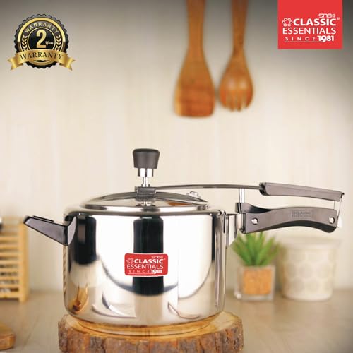 CLASSIC ESSENTIALS Prochef Stainless Steel Cooker | Isi Certified Inner Lid Pressure Cooker | Non Reactive, Non Toxic & Non Staining Food Grade Surface | Long Lasting Sealing Gasket (5), 5 Liters - Image 2