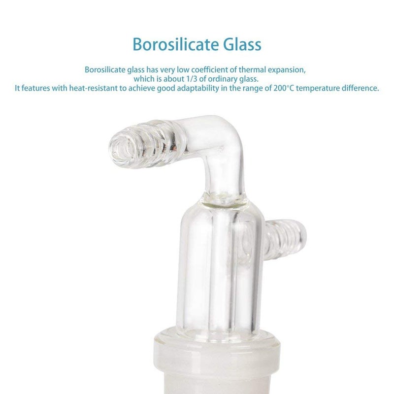 stonylab Glass Vacuum Cold Trap Bubbler with 10mm Serrated Hose, 250mm Length Below The 24/40 Joint - Image 3
