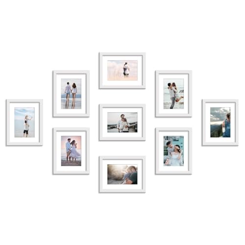 Stuthi Arts Wall-Mounted Photo Frame Set, Multiple Frames for Family Memories, Set of 9 Picture Frames, 6X8 inch (White) - Image 3