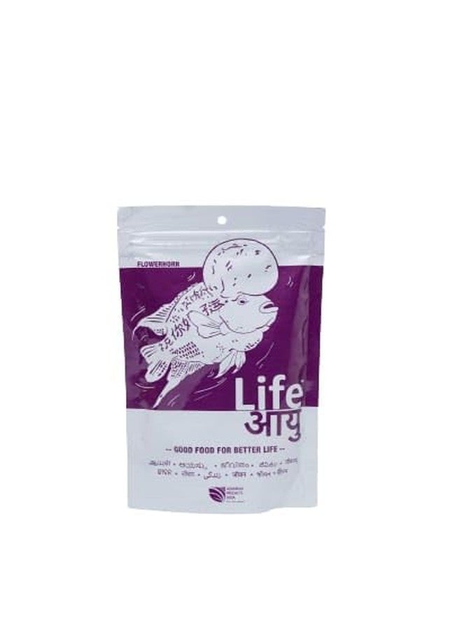 THE BRREED Aquarium Products India Life AAYU -FLOWERHORN 100 Grams (Medium), Adult, Pellet, fish - Image 1