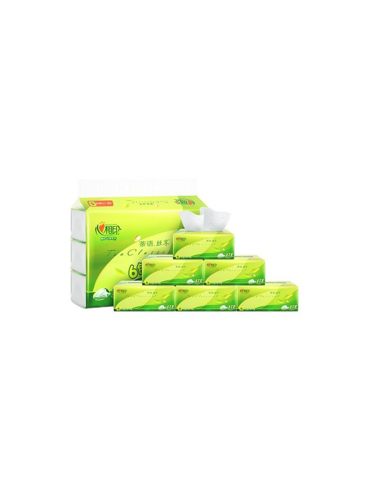 Hearttex - Hearrttex Tea Classical Facial Tissue, 110 Sheets, 6 Packs - Image 1