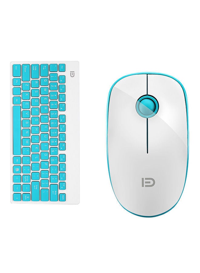 NIBEMINENT 1500 Wireless Keyboard And Mouse Combo Blue/Silver - Image 1