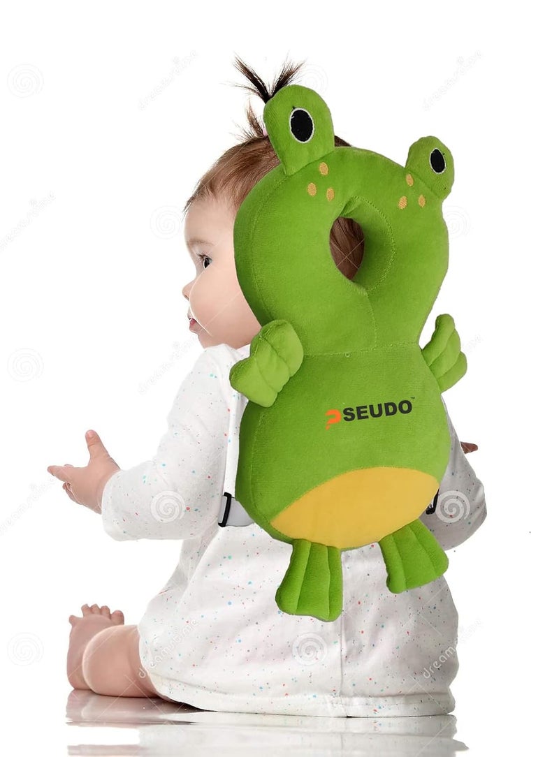 PSEUDO Baby Infant Toddler Helmet No Bump Safety Head Cushion Bumper Bonnet Adjustable Protective Cap Child Safety Headguard Hat Safety Helmet for Kid(Frog) - Image 2