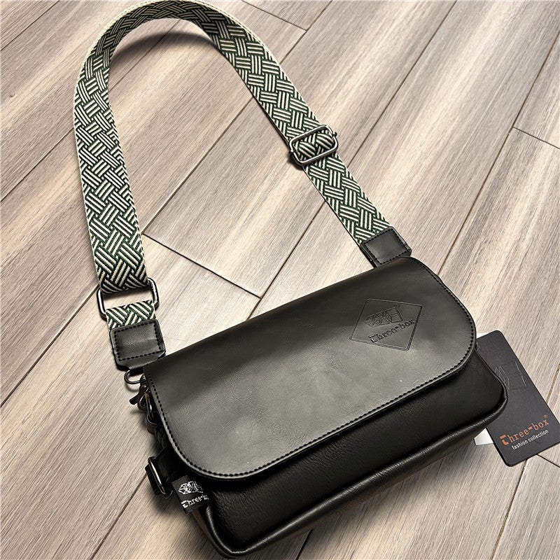 Trendy Brand Men'S Crossbody Bag Korean Style Niche Casual Shoulder Bag Simple Small Satchel For Boys And Girls Instagram - Image 4