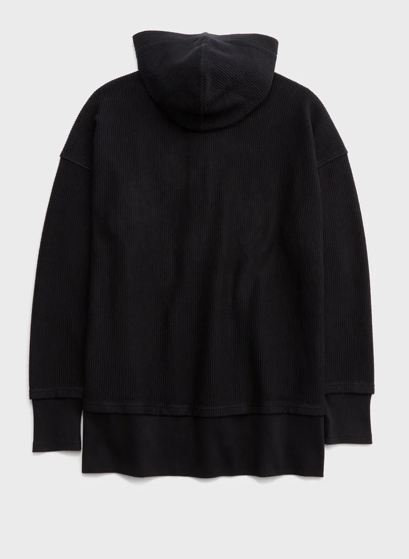 Aerie Textured Henley Hoodie