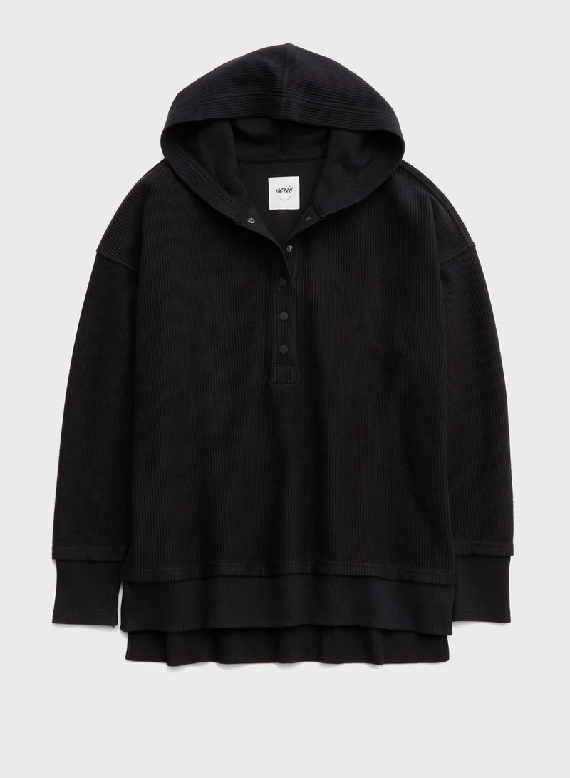 Aerie Textured Henley Hoodie