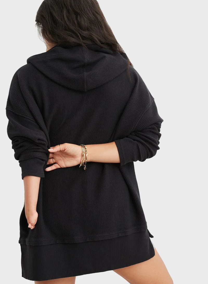 Aerie Textured Henley Hoodie