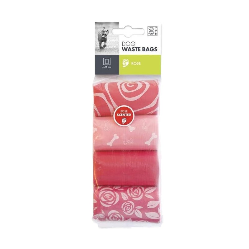 M-PETS Dog Poop Scented Waste Bags, Thicker Poop Scooper Bag for Dogs & Cats, Mess-Free, Strong & Leak-Proof, Compatible with All Poop Bag Dispensers, Rose Scent (Pack of 4) (60 Bags, Pink) - Image 5