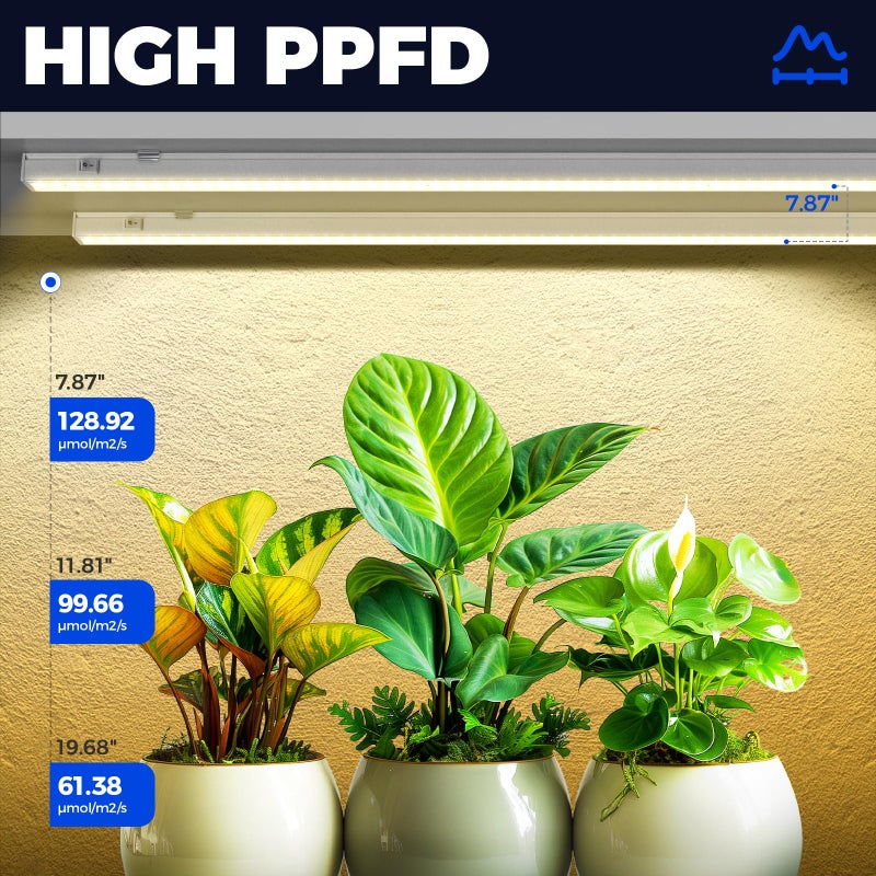 Barrina T5 Grow Lights for Indoor Plants, Full Spectrum, 4ft 160W (8 x 20W, 1000W Equivalent), Plant Growing Lamps, Plant Lights for Indoor Plants, Greenhouse, Plug and Play, Yellow 8-Pack - Image 3