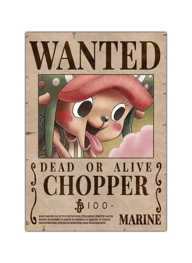 comicsense.xyz - ComicSense.xyz One Piece Anime Tony Tony Chopper Wanted Bounty Poster - Image 1
