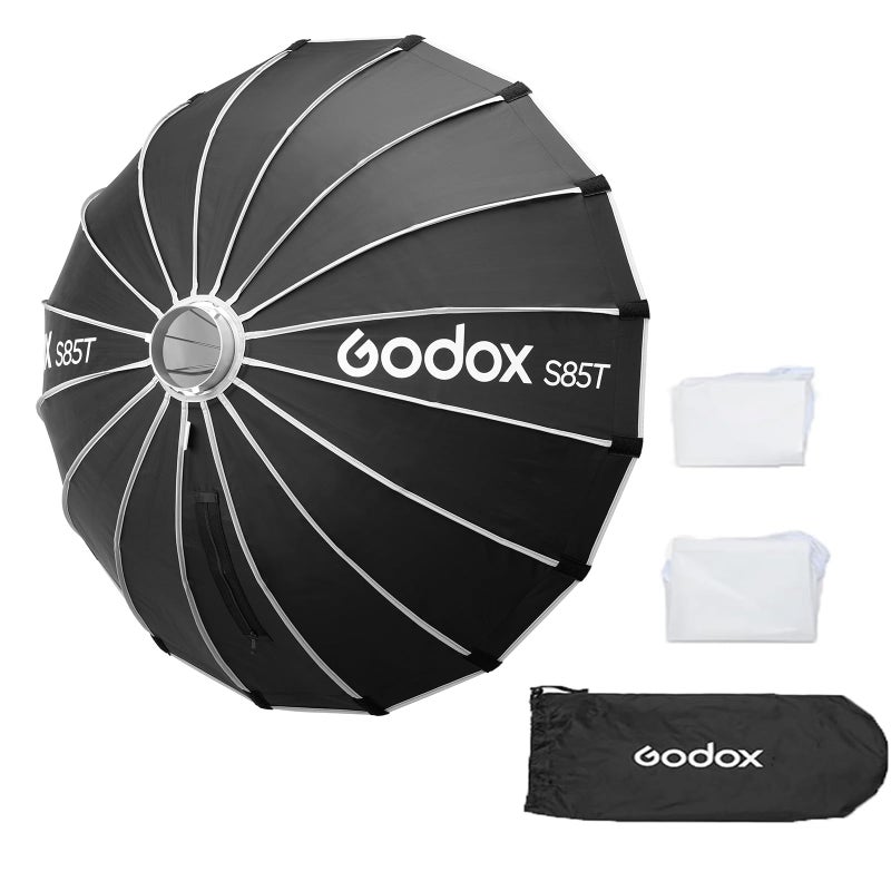 Godox Softbox S85T 33585cm Quick Release Umbrella Softbox with Diffusers Bowen Mount for Speedlight Photography Continuous LED Light Strobe Flash - Image 2