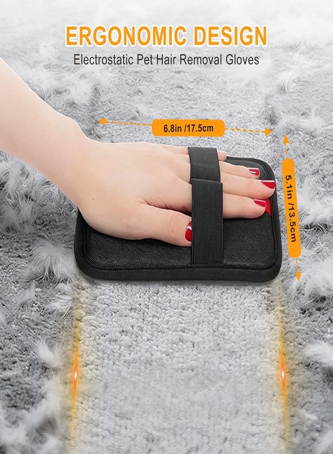 PCYIS Pet Hair Removal Glove,Reusable Electrostatic Pet Hair Remover Glove,Washable Grooming Tool for Cats, Dogs, Furniture, Car Seats, & Carpets(2 Piece) - Image 2