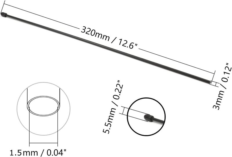 هيياربيت Heyiarbeit RC Antenna Tube أسود مع حبل الصمت وقبعة لقارب RC 5pcs - Image 3
