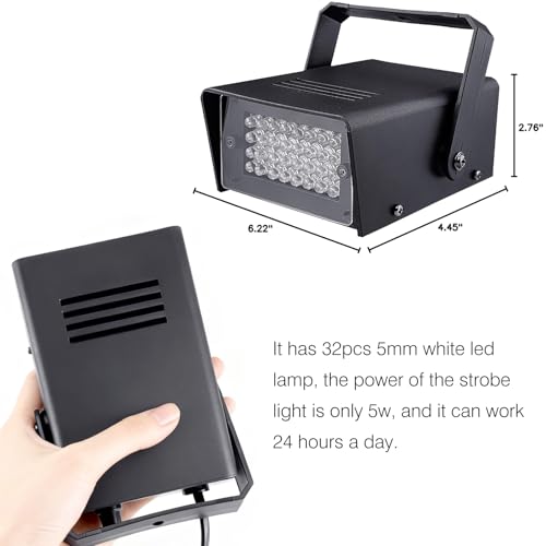 MADOWL 2 Packs 32 LED Strobe Lights for Halloween, Party, and Room - Mini Flashing Light With Multiple Modes - Image 5