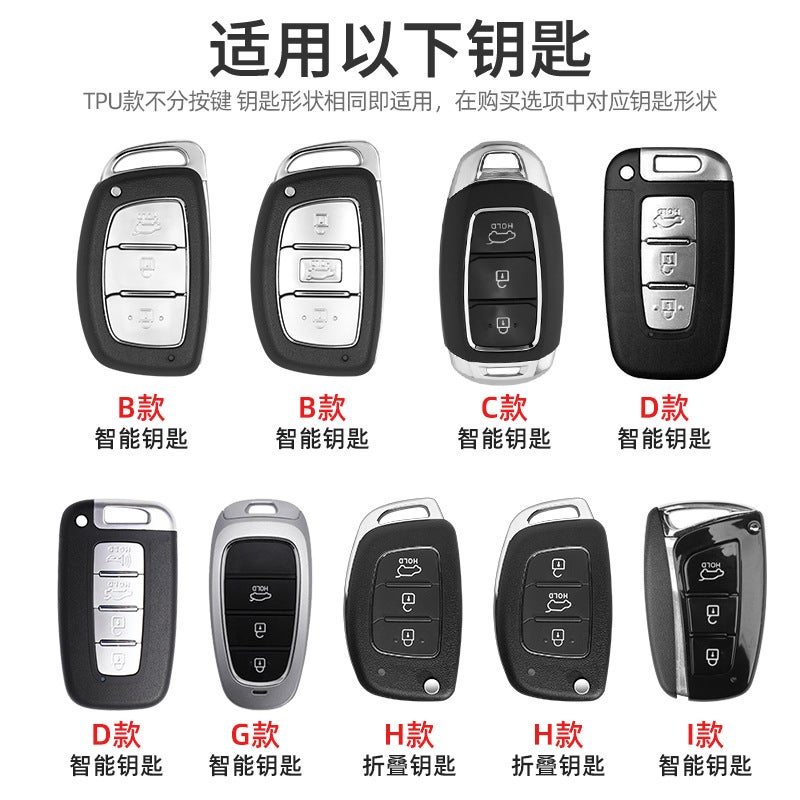 Applicable To Beijing Hyundai Ix35 Car Key Set Name Figure Elantra Yuena Fista Sonata Ix25 Shengda Bag - Image 3