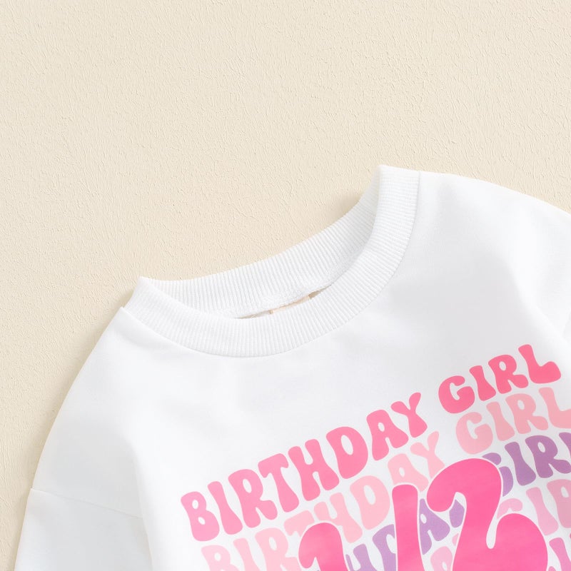 Lamuusaa Baby Girl Boy Half Birthday Outfit 1/2 Birthday Girl/Boy Romper Sweatshirt Oversized Shirts Fall Clothes - Image 2