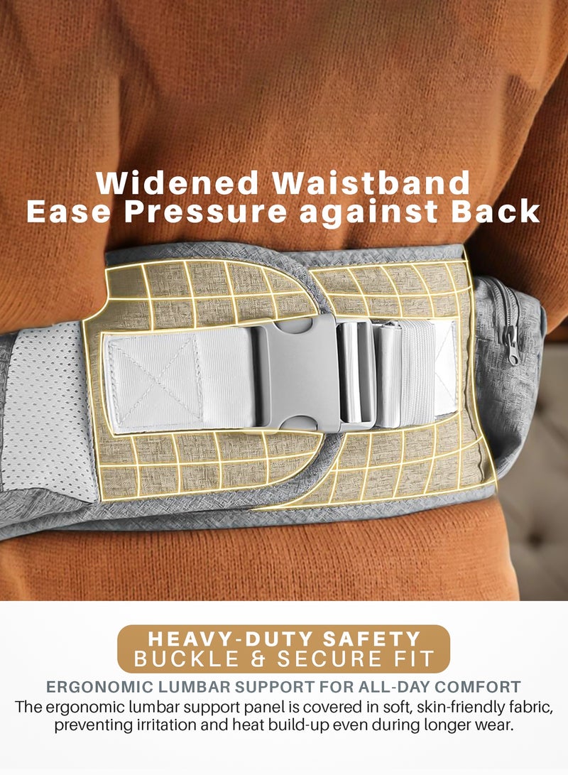 بيبي حاملة أطفال إرجونست ٦ في ١ لحديثي الولادة | حاملة أطفال مزودة بمقعد للورك، ودعم أسفل الظهر، وجيوب تخزين | حقائب حمل مريحة مع مشبك أمان، ووسادة مقعد عريضة، وحاملة أطفال شبكية قابلة للتهوية، من عمر ٠ إلى ٣ سنوات، رمادية - Image 5