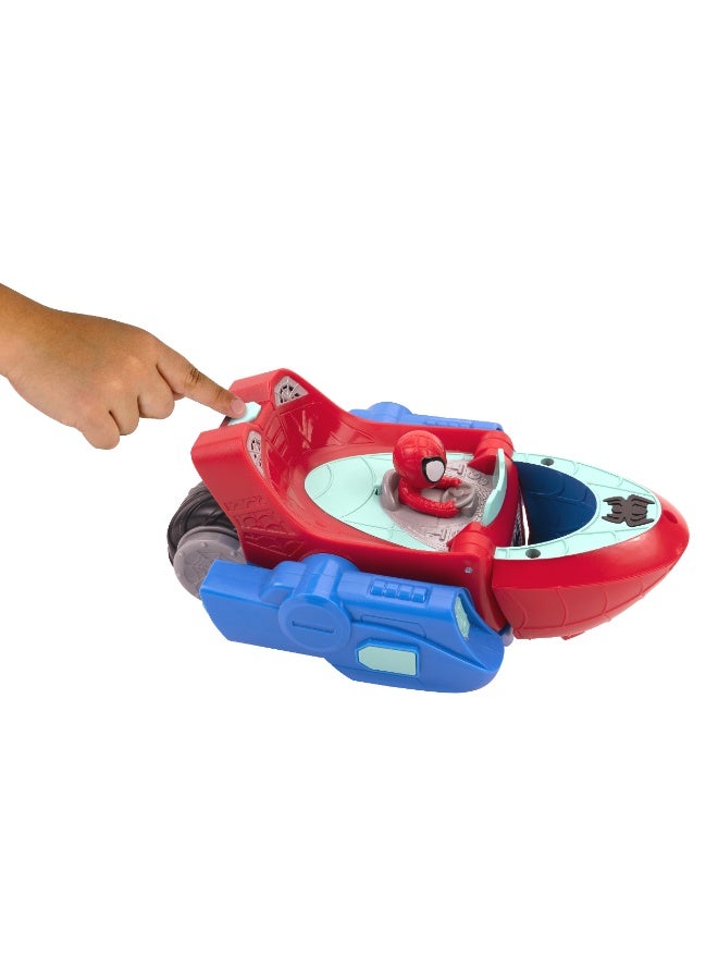 MARVEL سيارة اللعب المتحولة من سبايدي وأصدقائه - تتحول من وضع البر إلى وضع البحر | غير مخصصة للعب في الماء الفعلي | مارفل | سبايدرمان | سيارة لعبة | سيارة جمع | ألعاب قابلة للجمع | تشجع على اللعب الخيالي وتطوير المهارات الحركية | هدية للأطفال والرضع - Image 5