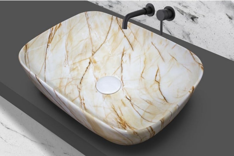 Well Set حوض غسيل سيراميك مصمم فاخر بحجم 1813 5 بوصة 1080 حوض غسيل طاولة - Image 1