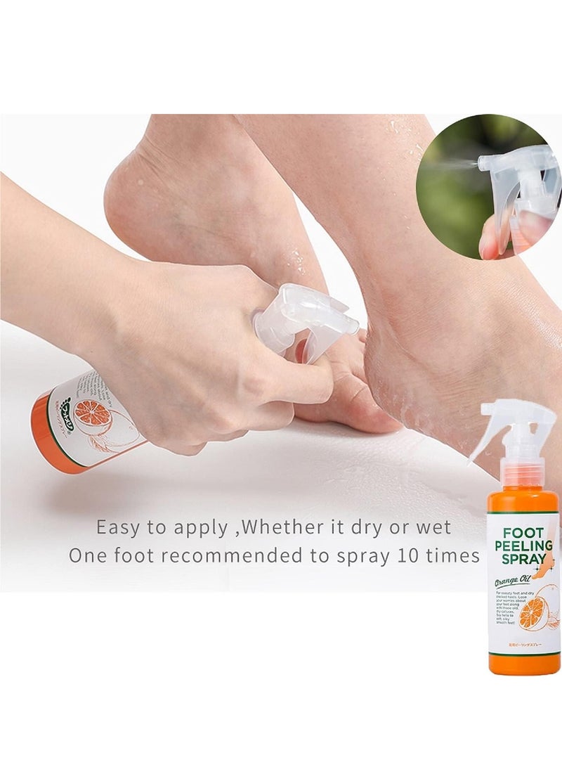 DubaiGallery Foot Peeling Spray Natural Orange Essence, Pedicure Hands Dead Skin, Exfoliating Foot Moisturizing Hydrating Nourish Peel off Spray, Quickly Remove Dead Skin and Calluses on Feet - Image 4