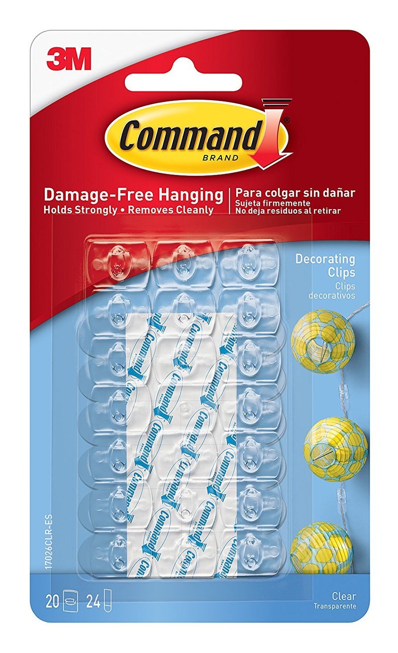 3M Command Decorating Clips Clear 60-Clip - 3 Pack