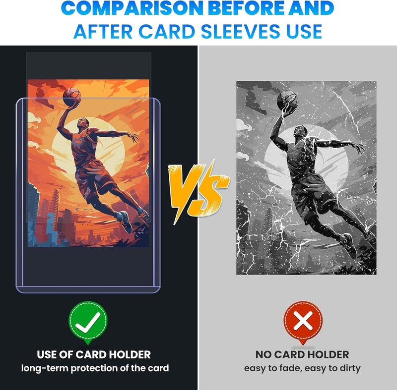 ZENOWICK 2000 Card Sleeves Top Loaders for Cards, 3" x 4" Hard Plastic Toploaders, Baseball Card Protectors, Trading Card Holder for Football Sports Cards (1000 Toploaders + 1000 Penny Sleeves) - Image 2