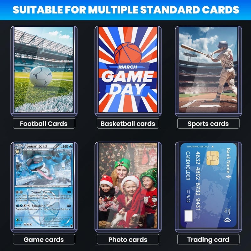 ZENOWICK 2000 Card Sleeves Top Loaders for Cards, 3" x 4" Hard Plastic Toploaders, Baseball Card Protectors, Trading Card Holder for Football Sports Cards (1000 Toploaders + 1000 Penny Sleeves) - Image 3