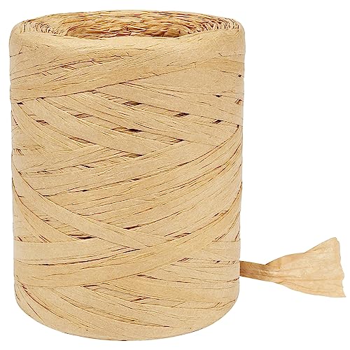 Tenn Well Raffia Ribbon for Gift Wrapping, 1/4 Inch by 218 Yards Natural Raffia, Paper Twine Ribbon for Crafts, Gift Wrapping, Crocheting, Holiday Decoration - Image 1