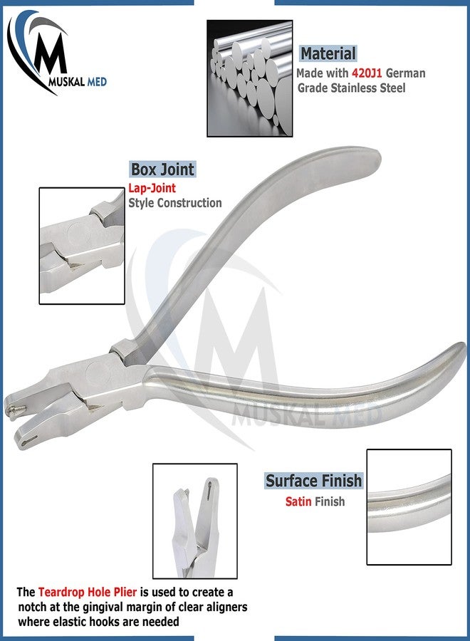 VISION TEK MED Orthodontic Dental Tear Drop Pliers Thermal Forming Retainer Clear Aligner Braces Plier - Image 2