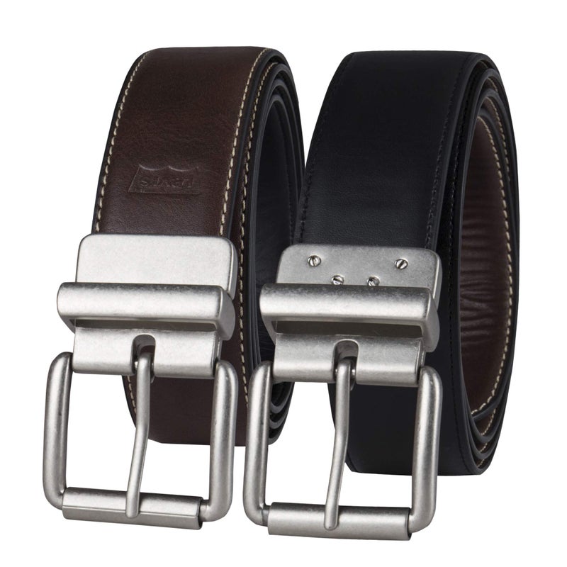 Levi's حزام جينز كاجوال قابل للعكس للرجال من ليفي، بني/أسود جونز، 48 (خصر 46) - Image 1