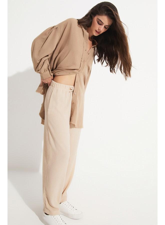 جون قميص فيسكوز بليند حصري لشهر يونيو - بيج - Image 5