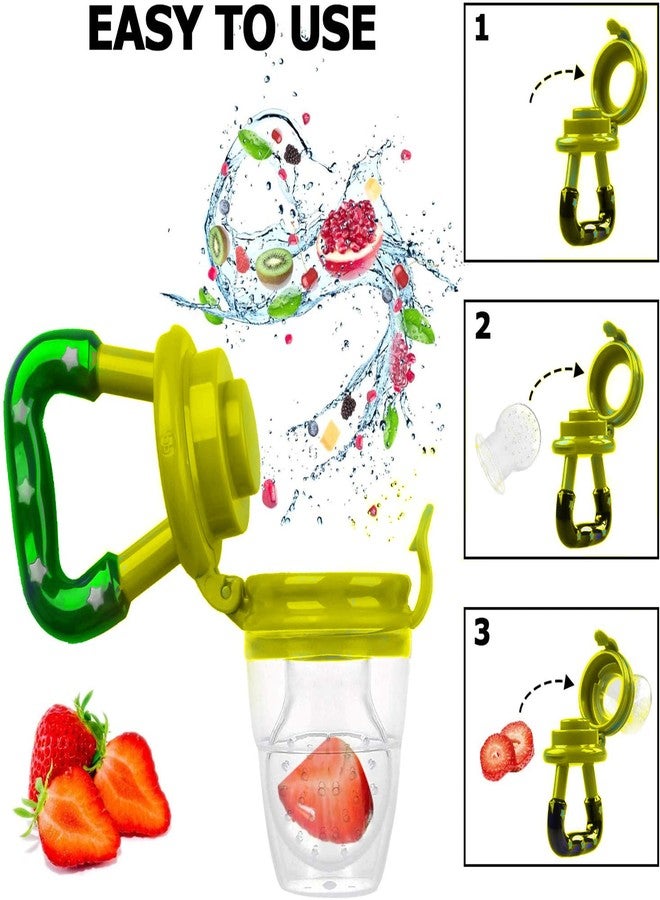 Alya The Cheeky kIdzz Baby Feeding Sipper Unbreakable Plastic Bottle Cup/Mug Learning Sippy BPA Free with Baby Fruit Silicone Food Teether BPA Free (Pack of 1) - Image 3