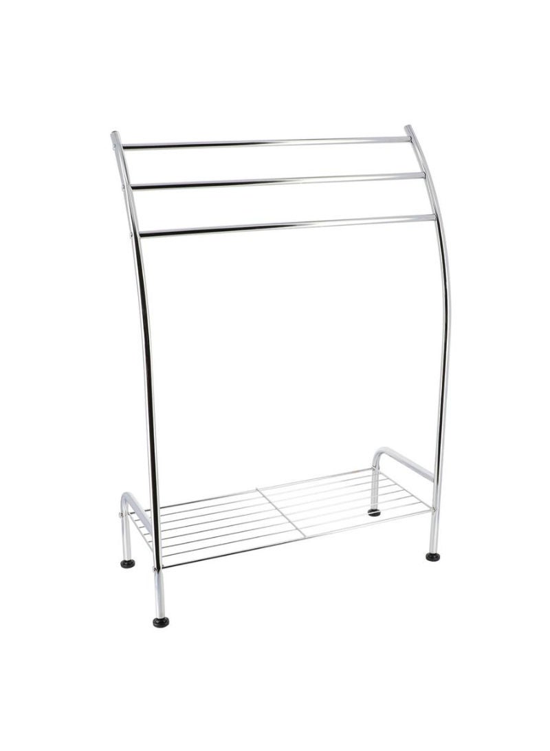Tendance Evideco Metal Chrome Towel Rack W 1 Shelf And 3 Bars 