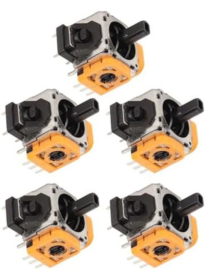 5 قطع عصا التحكم التناظرية ثلاثية الأبعاد السوداء للاستبدال، أجزاء إصلاح لوحدات تحكم ألعاب الفيديو - Image 4