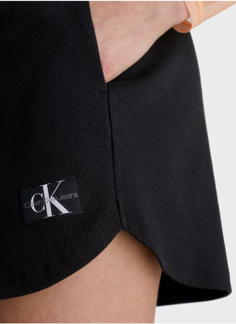 Calvin Klein Jeans High Waist Logo Shorts