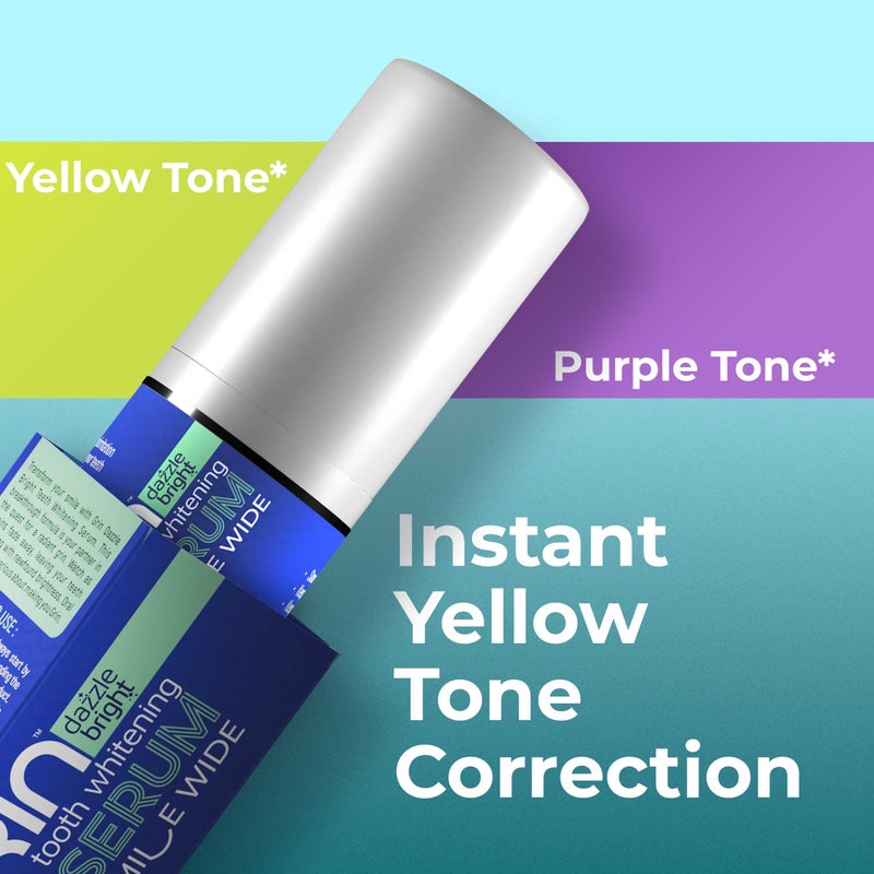 GRIN Dazzle Bright Teeth Whitening Serum 30ml | Teeths Color Corrector 360° Oral Dental Care, Removes Tooth Stains | SLS-Free & Non Invasive Formula | Enamel Safe Instant Brightening for Brighter Smile - Image 2