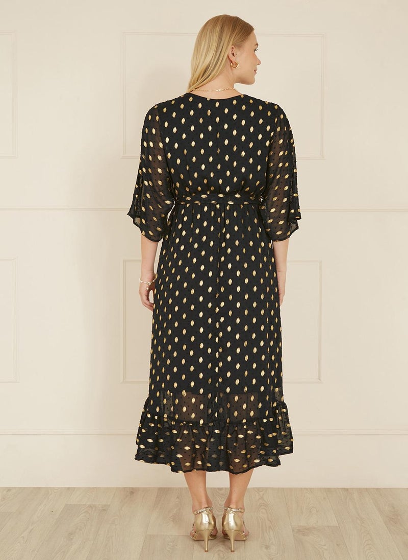 يامي فستان منقط بياقة ملتفة - Image 4