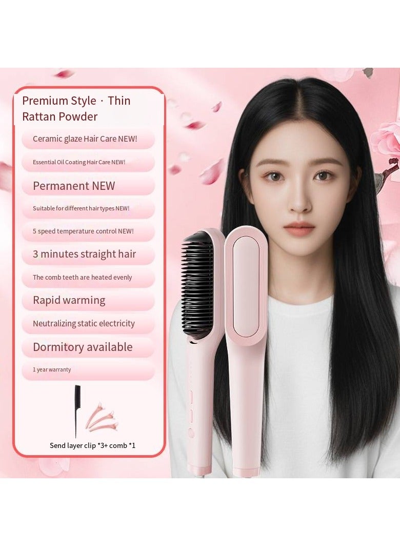 general Mini Ionic Straightening Comb – Travel-Friendly Straightener & Curler for Men/Women, Dual-Use Hair Styling Tool - Image 1