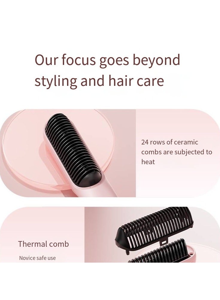 general Mini Ionic Straightening Comb – Travel-Friendly Straightener & Curler for Men/Women, Dual-Use Hair Styling Tool - Image 2