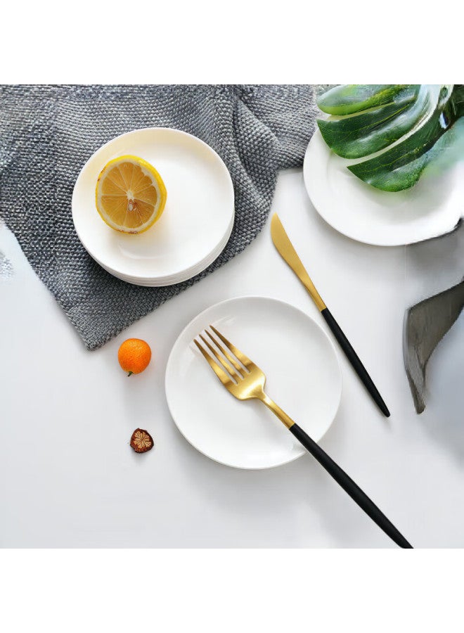 Sky Top Ceramic Plate Bone China Dish Snack Plate Household Hotel Tableware Pure White 5-inch Moonlight Plate 4-piece Set - Image 1