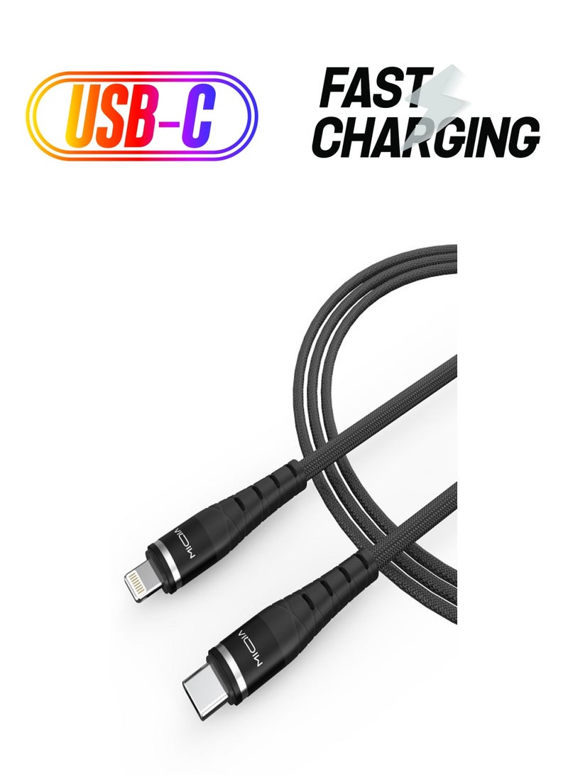 MIQIA Braided PD Cable Black 1M - Image 1