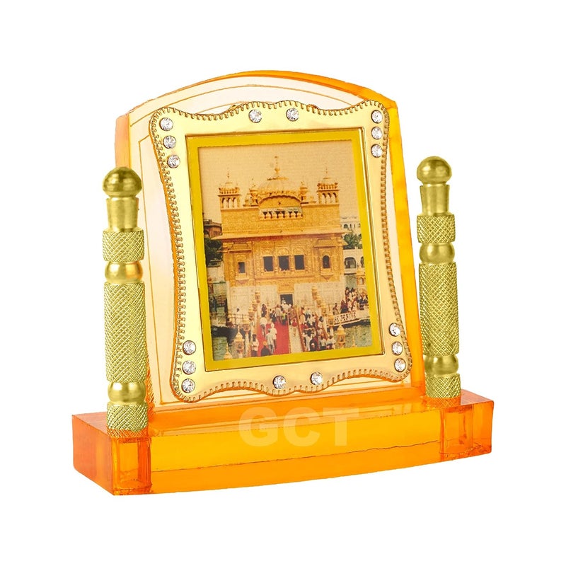 GCT Golden Temple (J001-5-A) Sikh Religious Acrylic Frame for Car Dashboard (L*B*H- 3.3 x 1.2 x 3.3 Inches) - Image 3