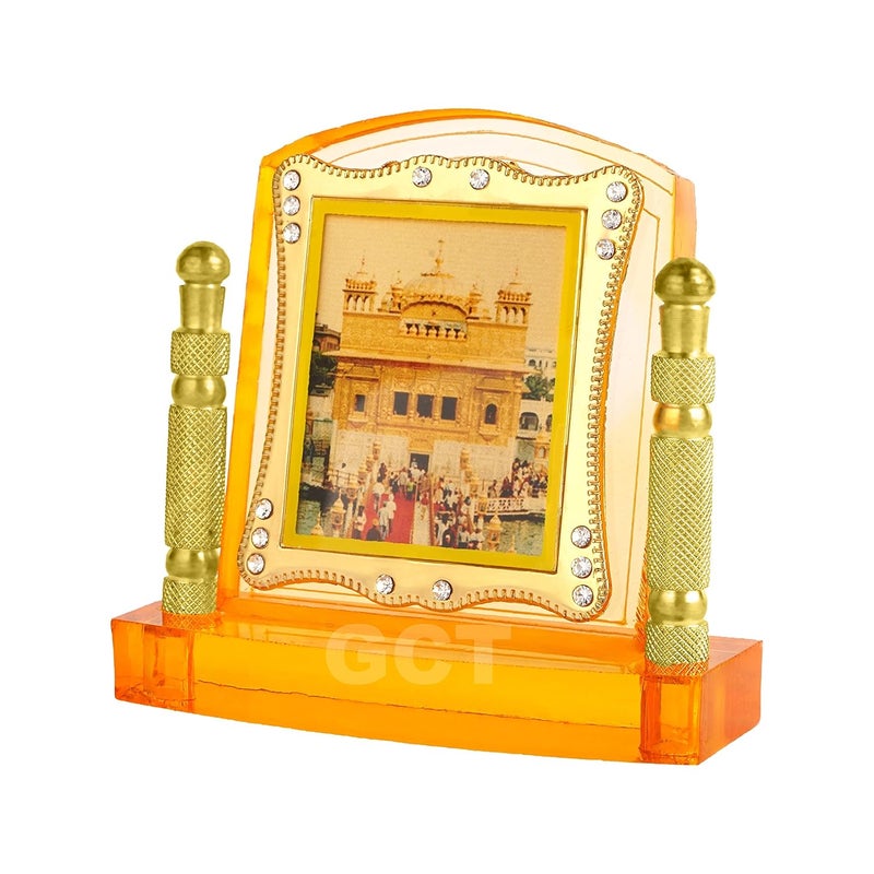 GCT Golden Temple (J001-5-A) Sikh Religious Acrylic Frame for Car Dashboard (L*B*H- 3.3 x 1.2 x 3.3 Inches) - Image 4