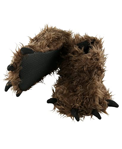 Lazy One Animal Paw Slippers for Kids and Adults, Fun Costume for Kids, Cozy Furry Slippers, Sasquatch (Bigfoot, Small) - Image 1