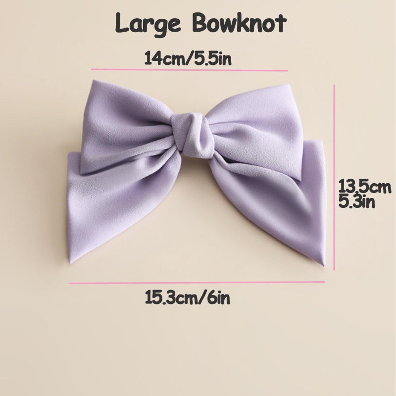 iRIIRIO 3pcs Hair Barrettes With Solid Colors Bows Hair Clips with Bowknot for French Hair Style for Girls Women (black/green/purple) - Image 4