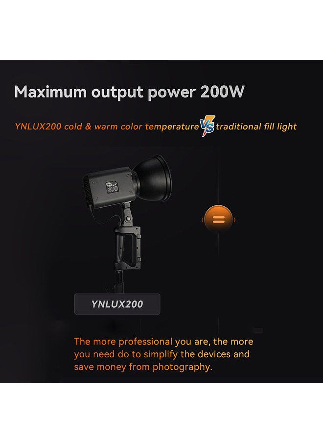 YONGNUO YONGNUO YNLUX200 Bi-Color Handheld LED Video Light 200W High Power Photography Light 2600K-6500K Dimmable  - Image 2