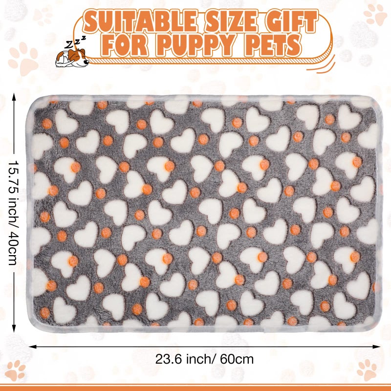 Chumia 18 Pcs Fleece Puppy Blanket Bulk, Soft Warm Pet Blanket with Paw Bone Star Elephant Dot Heart Printed Fluffy Throw Bed Mat for Small Medium Dog Cat Kitten Animals(23 x 16 Inch, Sweet) - Image 2
