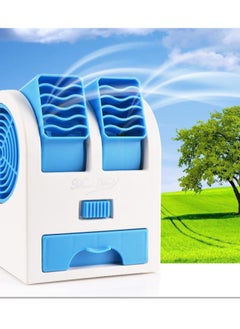 Arabest USB Desktop fan Two vents Portable desktop Desktop Quiet USB fan can rotate personal small fan, no blade safety, home office car outdoor travel, usb mini electric fan blue  - Image 2