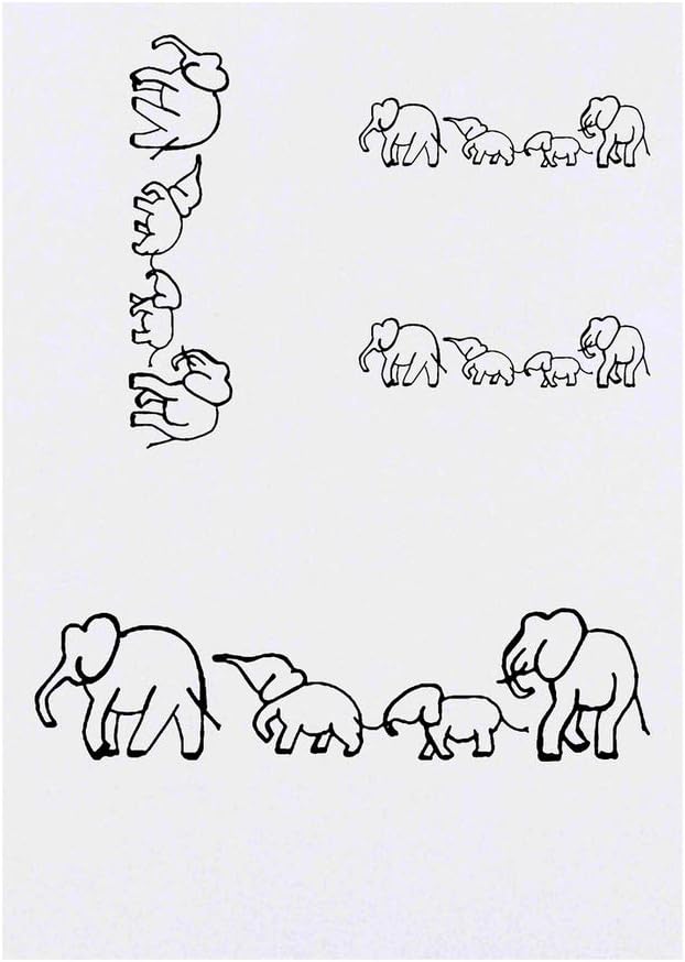 4 x Elephant Family Temporary Tattoos Water Resistant SkinSafe NonToxic Transfers Mixed Sizes TO00012738